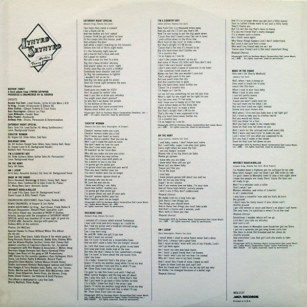 Lynyrd Skynyrd : Nuthin' Fancy (LP, Album, Glo)