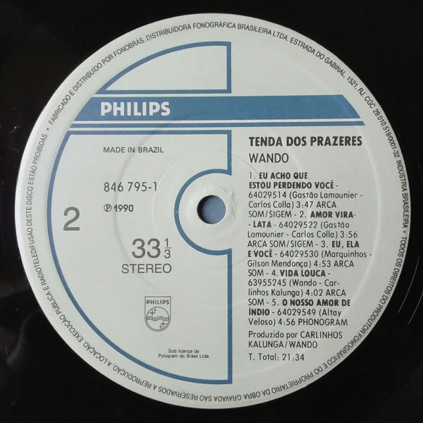 Wando : Tenda Dos Prazeres (LP, Album)