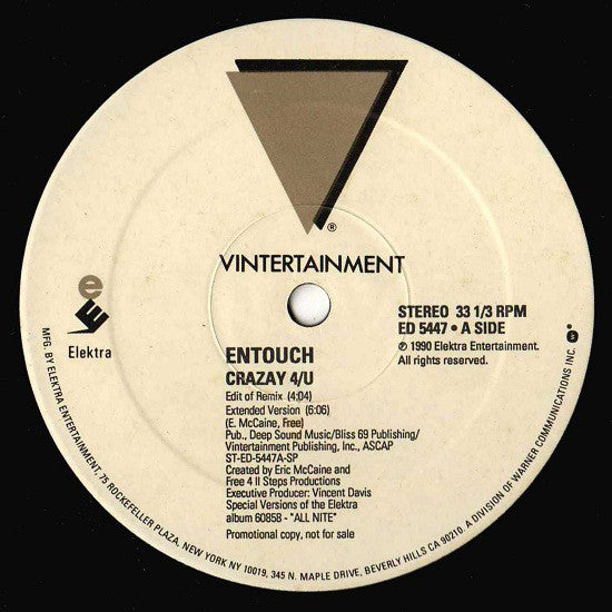 Entouch (2) : Crazay 4/U (12", Promo)