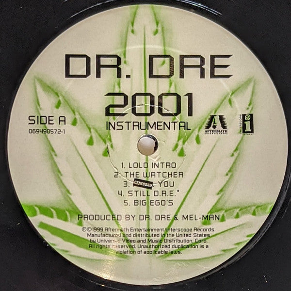 Dr. Dre : 2001 (Instrumentals Only) (2xLP, Album, RE)