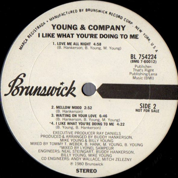 Young And Company* : I Like What You're Doing To Me! (LP, Album, Promo)