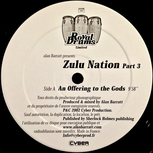 Alan Barratt - Zulu Nation Part 3 vinyl record, 12" (Near Mint (NM or M-)) | Lulo Records