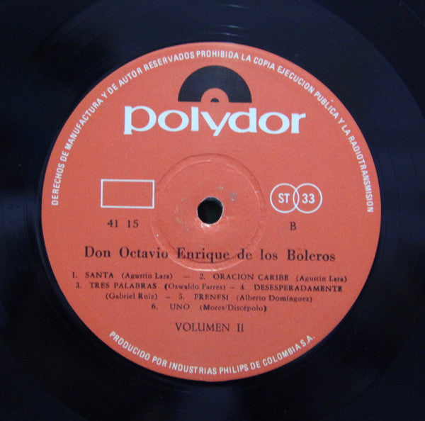 Don Octavio Henrique De Los Boleros : Volumen II (LP, Album)