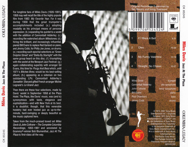 The Miles Davis Sextet : Jazz At The Plaza Vol. I (CD, Album, RE, RM)