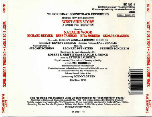 Leonard Bernstein - West Side Story (The Original Sound Track Recording) vinyl record, CD (Mint (M)) | Lulo Records