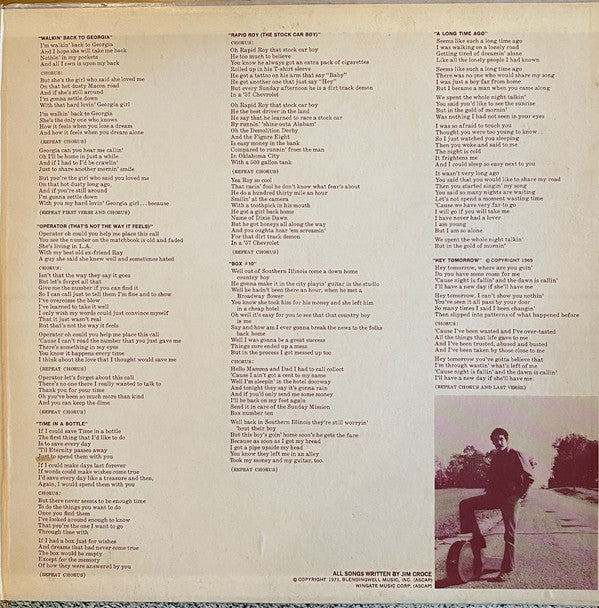 Jim Croce : You Don't Mess Around With Jim (LP, Album, RP, Pit)