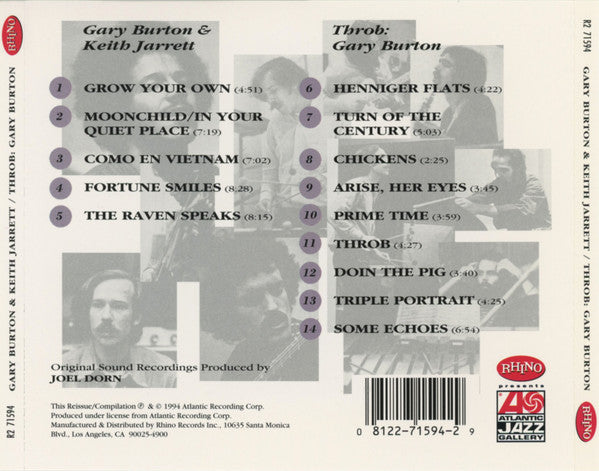 Gary Burton & Keith Jarrett : Gary Burton & Keith Jarrett / Gary Burton: Throb (CD, Comp, RE, RM)