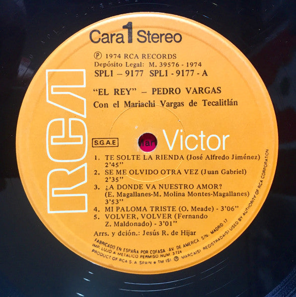 Pedro Vargas : El Rey (LP, Album)