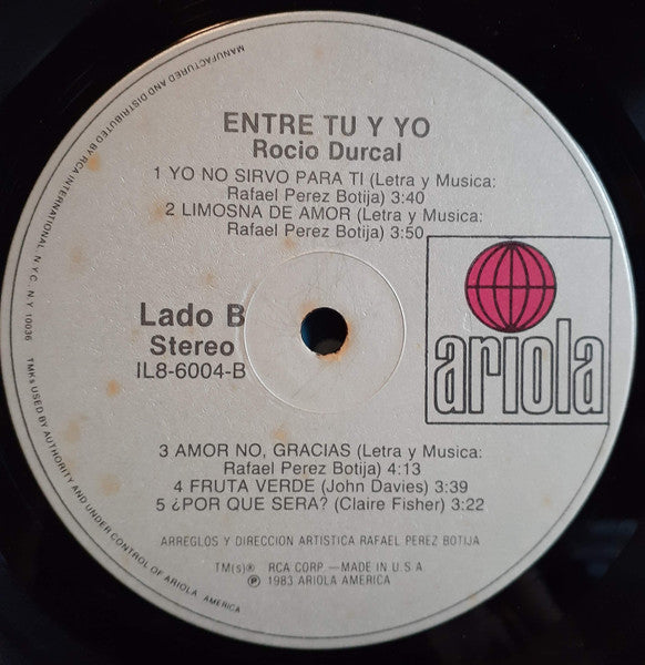Rocio Durcal* : Entre Tú Y Yo (LP, Album)