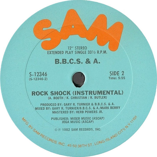 B.B.C.S. & A. - Rock Shock vinyl record, 12" (Very Good Plus (VG+)) | Lulo Records