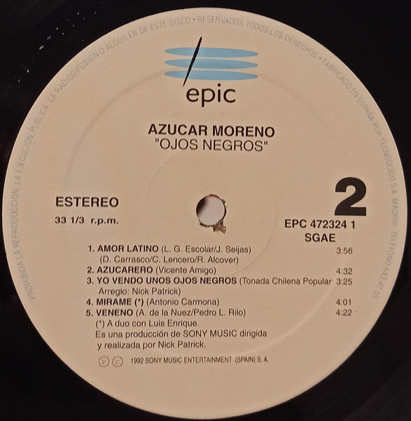 Azucar Moreno : Ojos Negros (LP, Album)