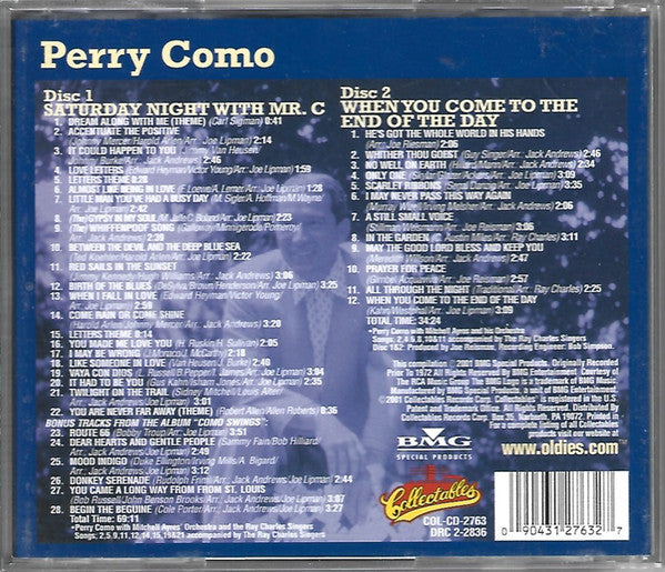 Perry Como : Saturday Night With Mr. C / When You Come To The End Of The Day (2xCD, Comp)