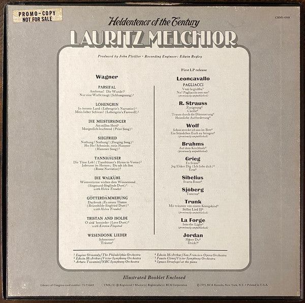 Lauritz Melchior : Heldentenor Of The Century (3xLP, Comp, Mono + Box)
