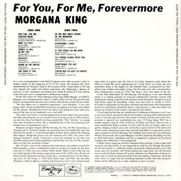 Morgana King : For You, For Me, Forevermore (LP)