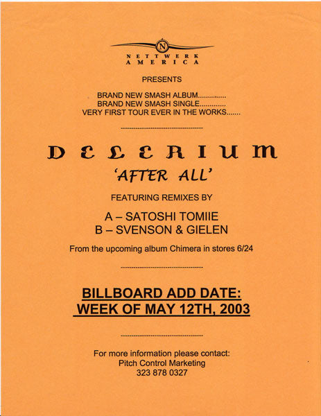 Delerium : After All (12", Promo)