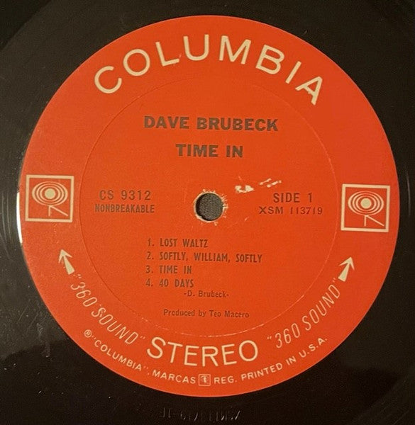 Dave Brubeck : Time In (LP, Album, RE)