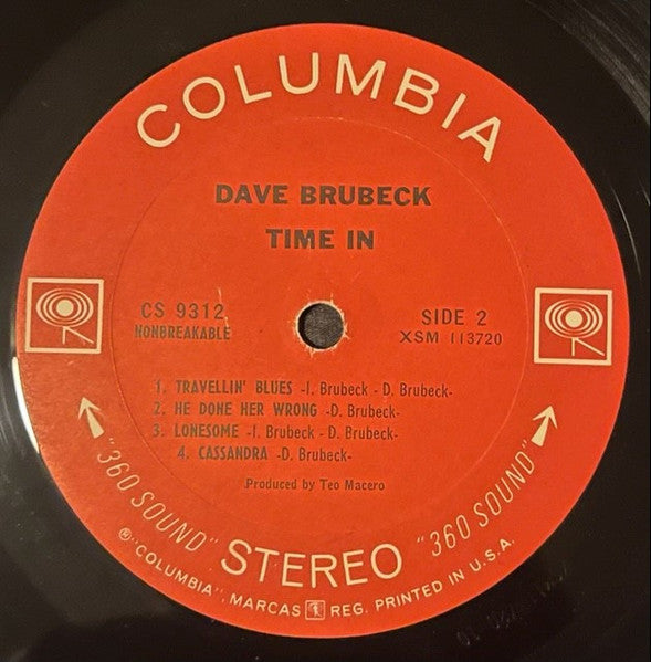 Dave Brubeck : Time In (LP, Album, RE)