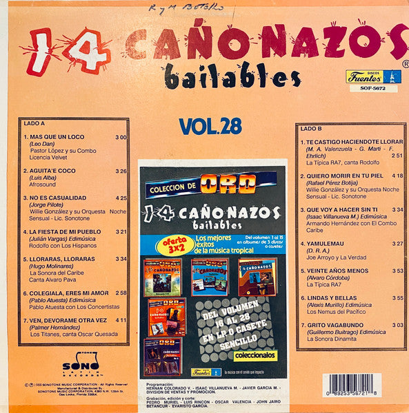 Various : 14 Cañonazos Bailables Vol. 28 (LP, Comp)