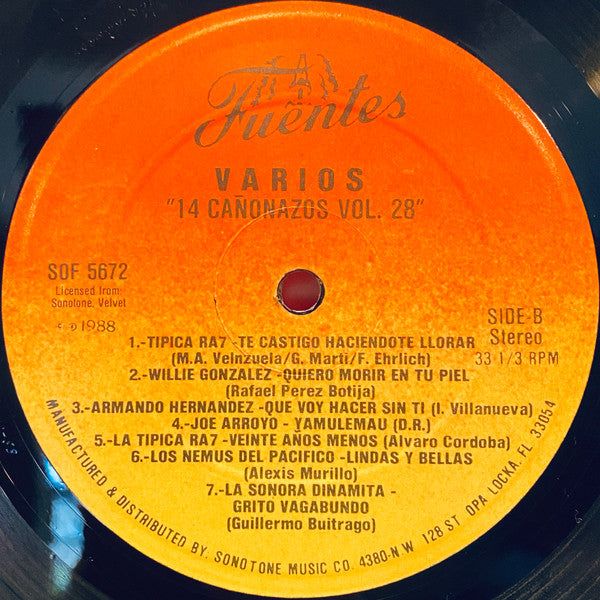 Various : 14 Cañonazos Bailables Vol. 28 (LP, Comp)