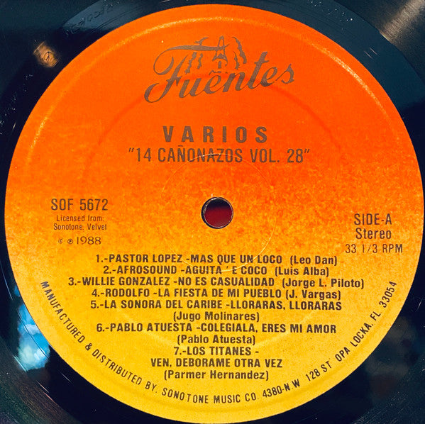 Various : 14 Cañonazos Bailables Vol. 28 (LP, Comp)