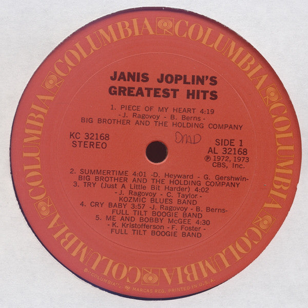 Janis Joplin : Janis Joplin's Greatest Hits (LP, Comp)