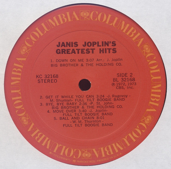 Janis Joplin : Janis Joplin's Greatest Hits (LP, Comp)