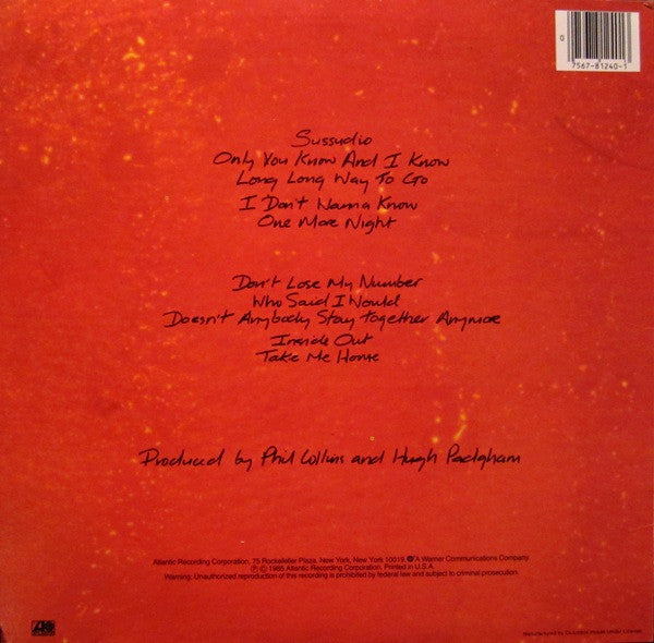 Phil Collins : No Jacket Required (LP, Album, Club, Car)