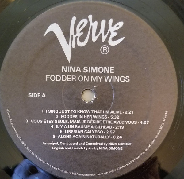 Nina Simone : Fodder On My Wings (LP, Album, RE)