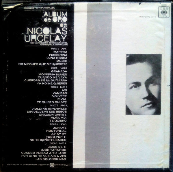 Nicolas Urcelay Con Las Orquestas De Orquesta De Eleazar Martinez, Orquesta De Tito Enríquez, Enrico Cabiati And His Orchestra : Album De Oro De Nicolás Urcelay (3xLP, Comp, Mono, aut + Box)