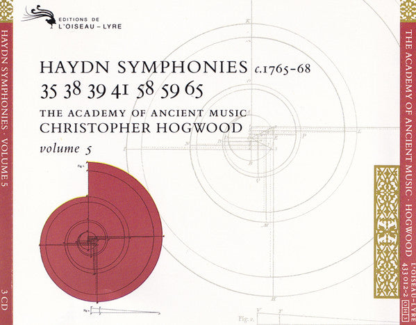 Joseph Haydn - The Academy Of Ancient Music, Christopher Hogwood : Symphonies C. 1765-68 / 35 38 39 41 58 59 65 / Volume 5 (3xCD, Album + Box, Sli)