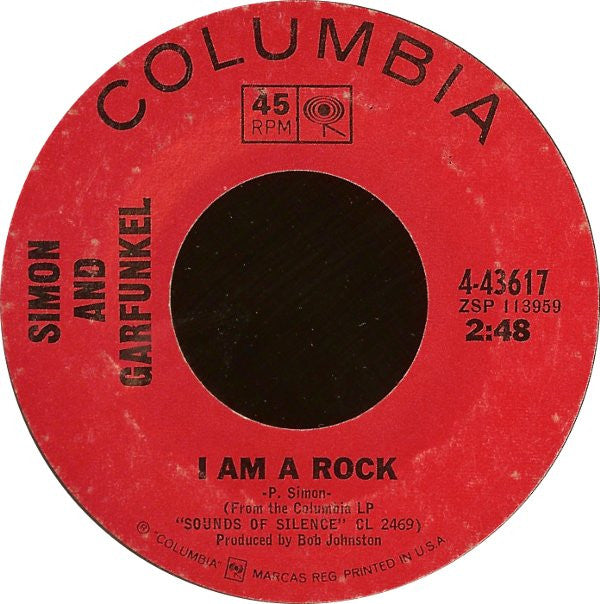 Simon & Garfunkel : I Am A Rock (7", Single, Ter)