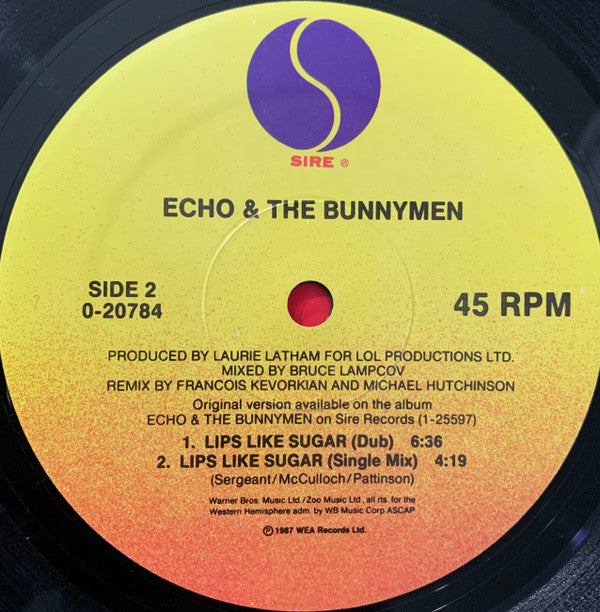 Echo & The Bunnymen : Lips Like Sugar (12", Maxi, SRC)