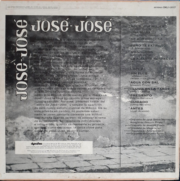 José-José* : José-José (LP, Album, RE, Dyn)