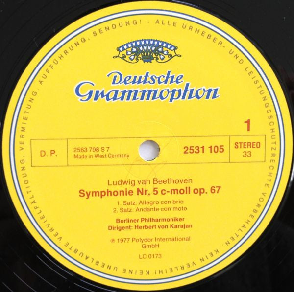 Ludwig van Beethoven - Berliner Philharmoniker, Herbert von Karajan : Symphonie Nr. 5  (LP)