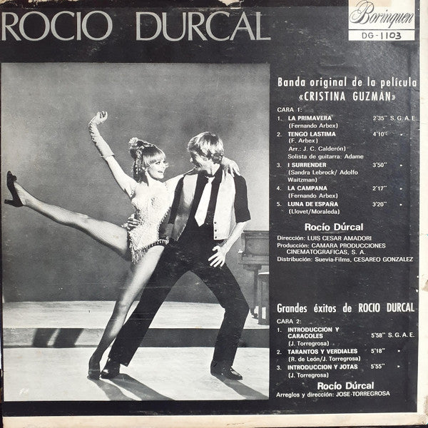Rocío Dúrcal : Canciones De La Película "Cristina Guzman" Y Éxitos De (LP, Album, Mono)