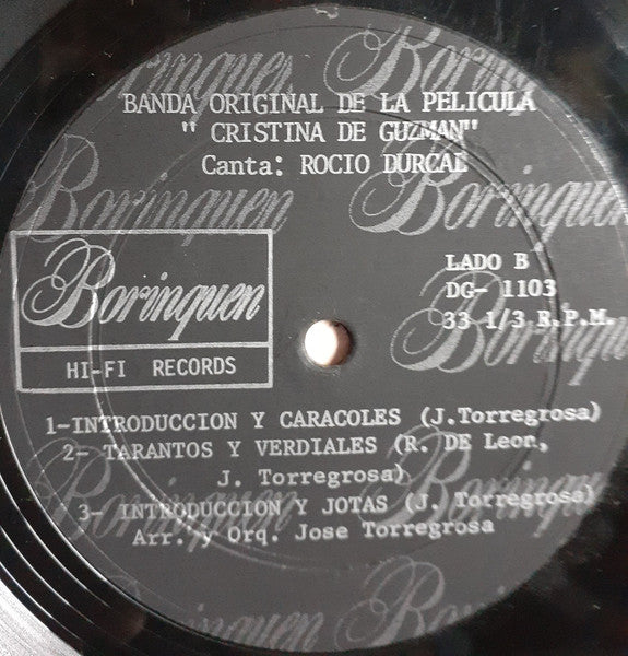 Rocío Dúrcal : Canciones De La Película "Cristina Guzman" Y Éxitos De (LP, Album, Mono)