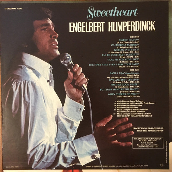 Engelbert Humperdinck : Sweetheart (LP, Album, Ter)