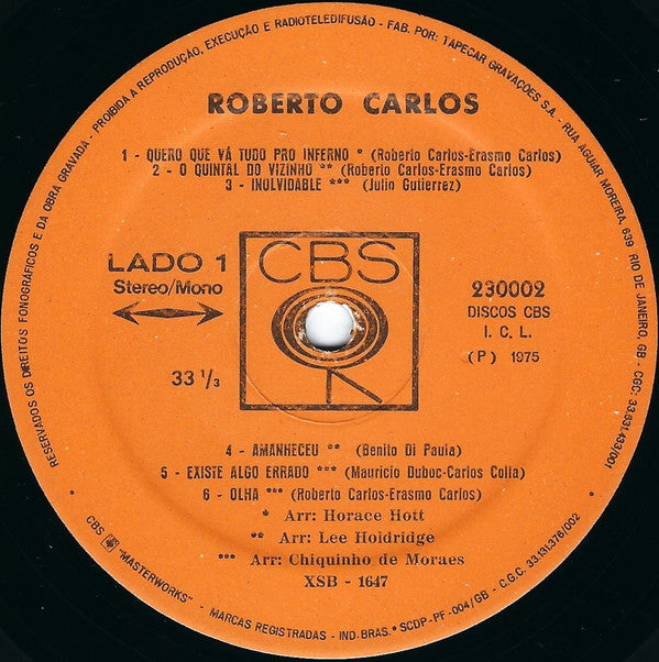 Roberto Carlos : Roberto Carlos (LP, Album, Gat)