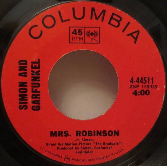 Simon & Garfunkel : Mrs. Robinson (7", Single, Pit)