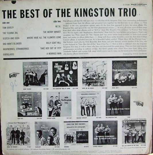 Kingston Trio - The Best Of The Kingston Trio vinyl record, LP (Mint (M)) | Lulo Records