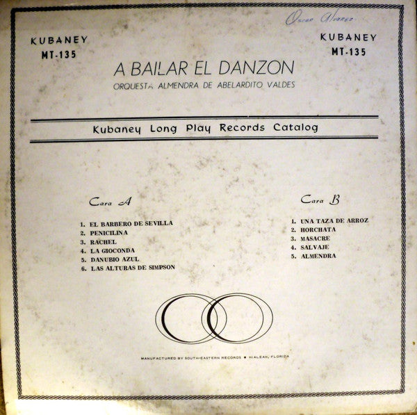 Orquesta Almendra : A Bailar El Danzón  (LP, Mono)