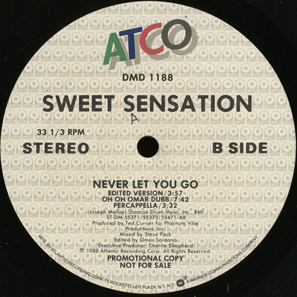 Sweet Sensation : Never Let You Go (12", Promo)