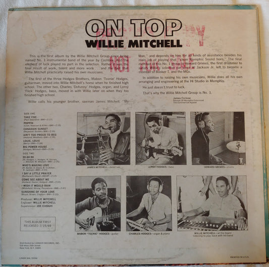 Willie Mitchell - On Top vinyl record, LP (Very Good Plus (VG+)) | Lulo Records