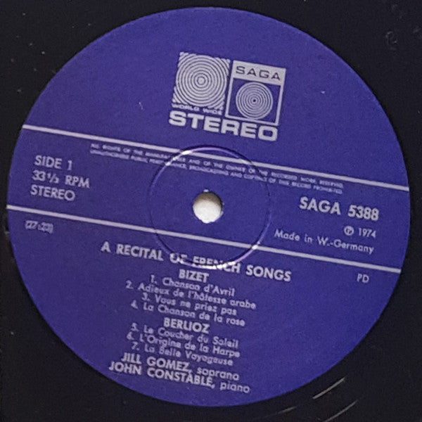 Jill Gomez, John Constable : A Recital of French Songs (LP)