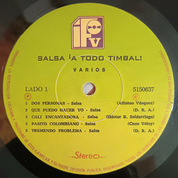 Various : Salsa A Todo Timbal (LP, Comp)