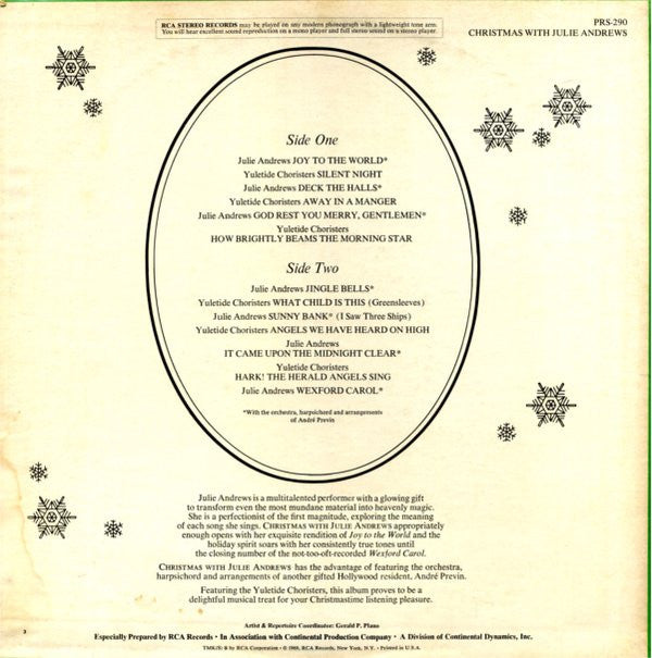 Julie Andrews With André Previn Featuring The Yuletide Choristers : Christmas With Julie Andrews (LP, Comp, S/Edition, Hol)