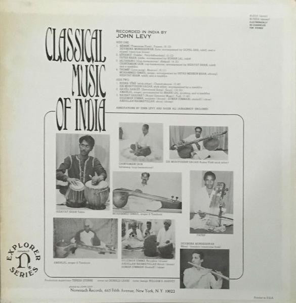 John Levy (2) : Classical Music Of India (LP, RE)