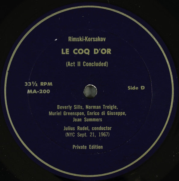 Nikolai Rimsky-Korsakov, Beverly Sills, Norman Treigle, Enrico Di Giuseppe, Julius Rudel : Le Coq D’Or (2xLP + Box)