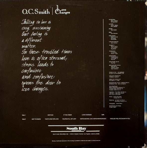 OC Smith : Love Changes (LP, Album)