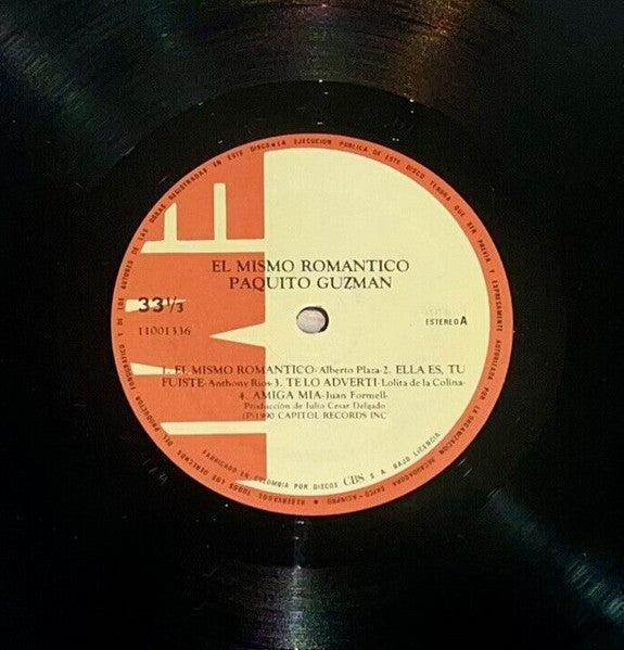 Paquito Guzman : El Mismo Romántico (LP, Album)